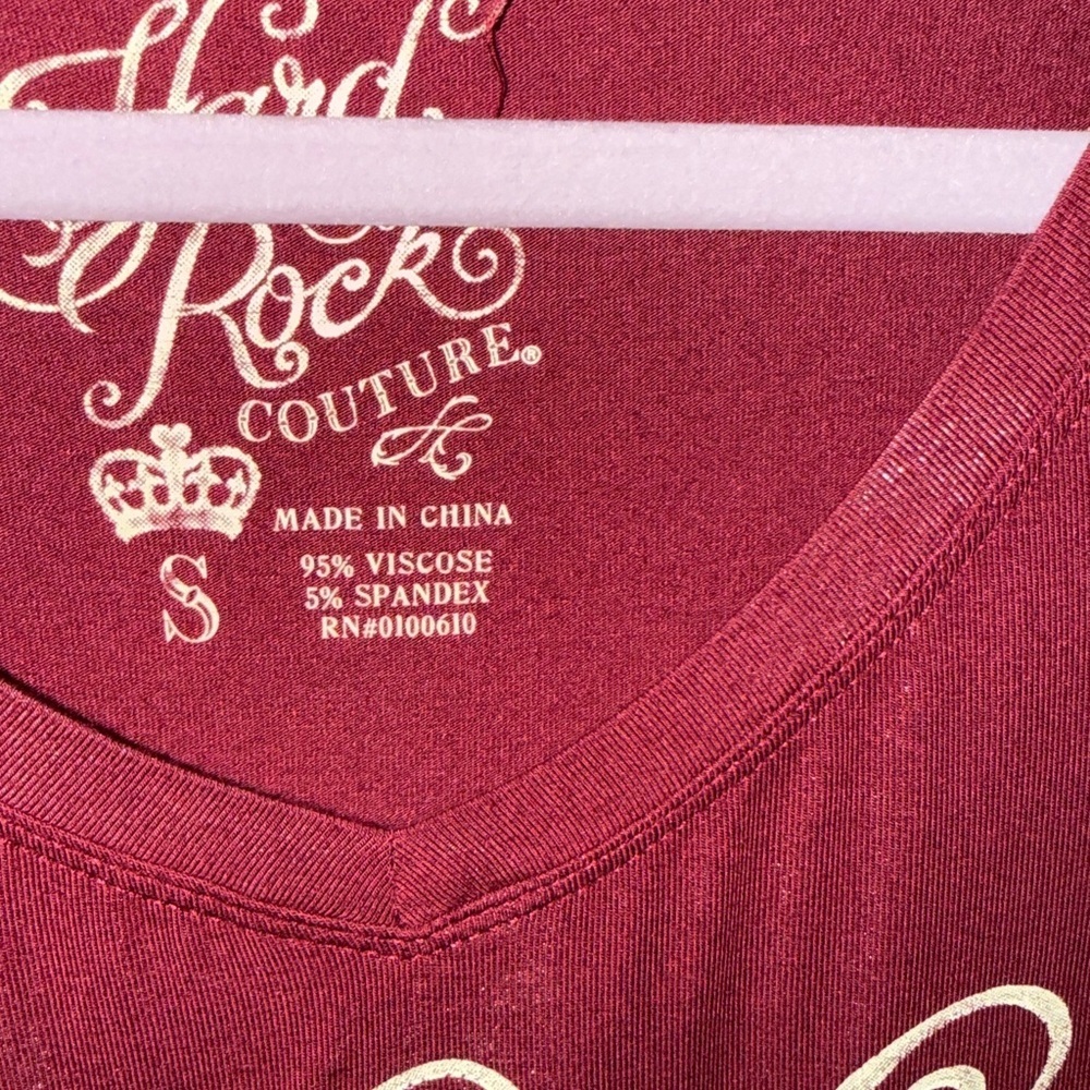 Hard Rock Couture Women's Red Short Sleeve Tee - Picture 3 of 3